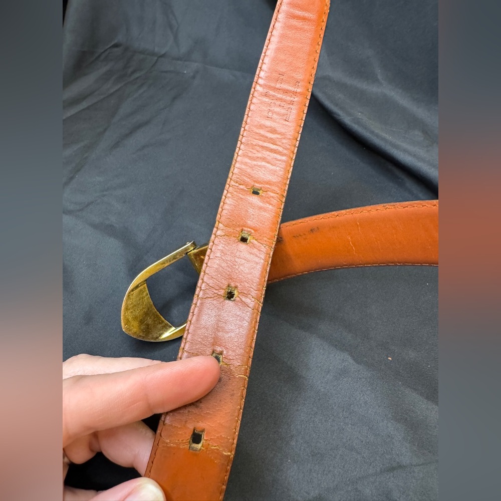 Louis Vuitton EPI Leather Cognac Brown Gold Buckle Belt - Picture 8 of 16